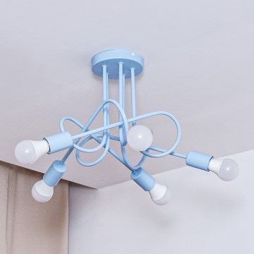 Plafonski luster OXFORD 5xE27/15W/230V plave boje