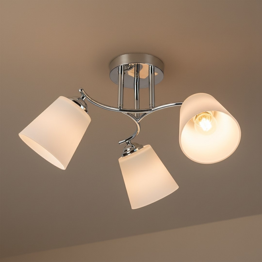Plafonski luster PAFOS 3xE27/15W/230V sjajni hrom