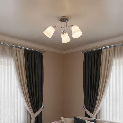 Plafonski luster PAFOS 3xE27/15W/230V sjajni hrom