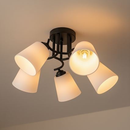 Plafonski luster PAFOS 5xE27/15W/230V crna