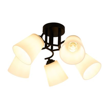 Plafonski luster PAFOS 5xE27/15W/230V crna