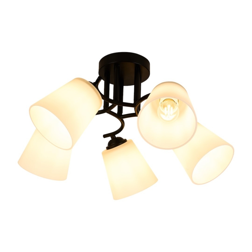 Plafonski luster PAFOS 5xE27/15W/230V crna