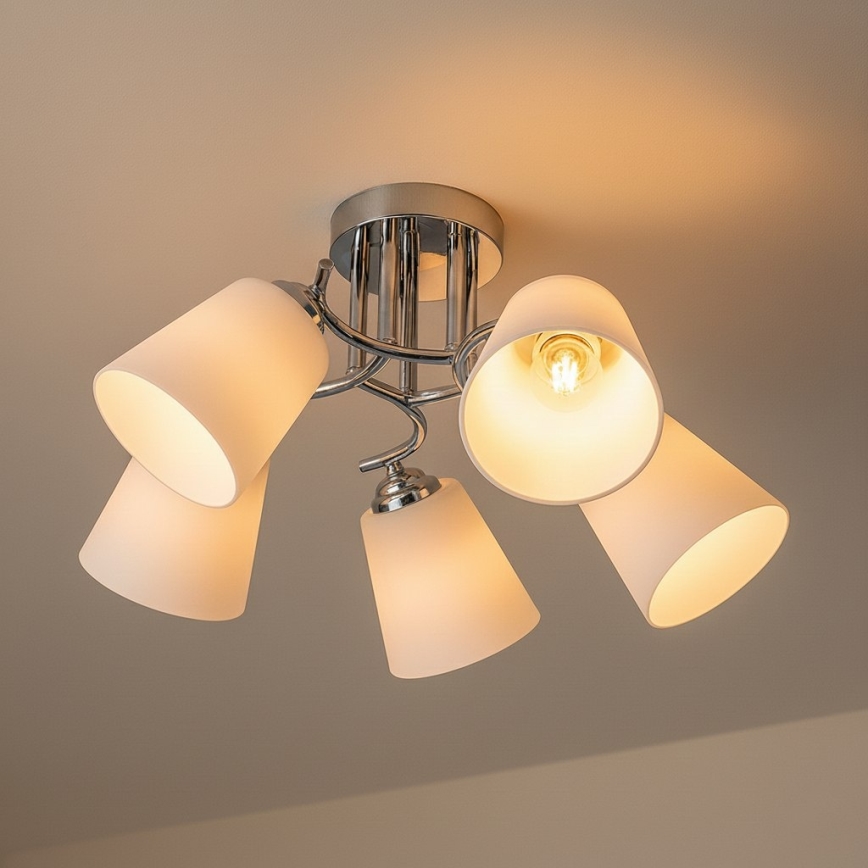 Plafonski luster PAFOS 5xE27/15W/230V sjajni hrom