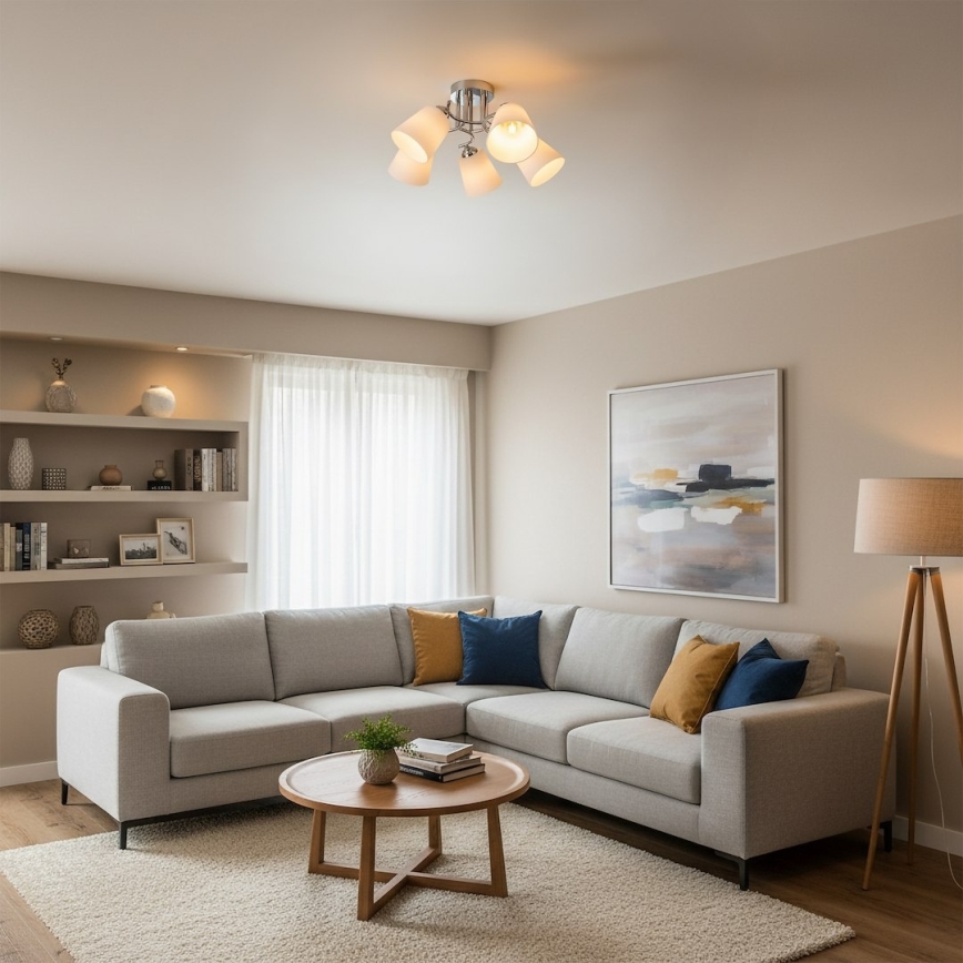 Plafonski luster PAFOS 5xE27/15W/230V sjajni hrom