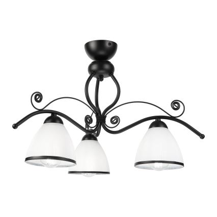Plafonski luster RETRO 3xE27/60W/230V crni/beli