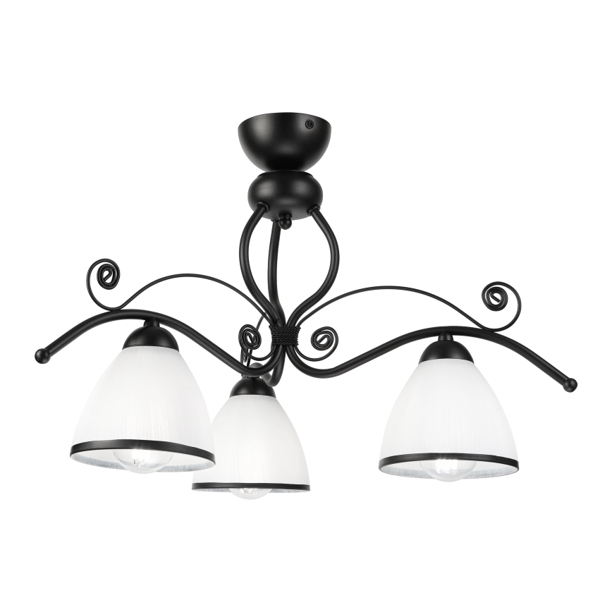 Plafonski luster RETRO 3xE27/60W/230V crni/beli