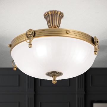 Plafonski luster ROCCA 4xE27/60W/230V, prečnik 43 cm, bronza/bela