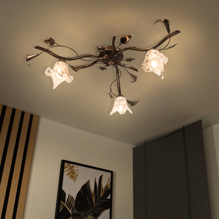 Plafonski luster ROZETA 3xE14/40W/230V, bronzan