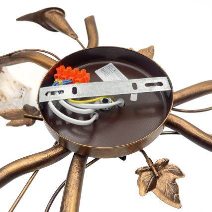 Plafonski luster ROZETA 3xE14/40W/230V, bronzan