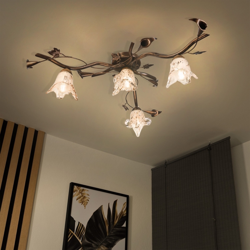 Plafonski luster ROZETA 4xE14/40W/230V, bronza
