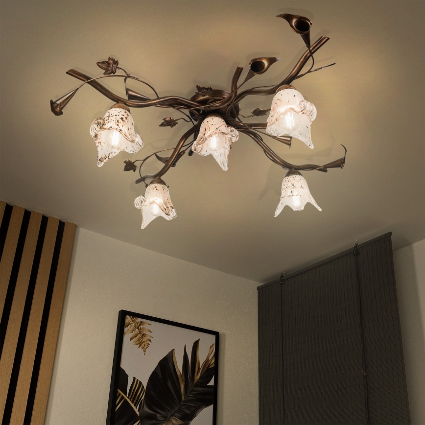 Plafonski luster ROZETA 5xE14/40W/230V bronza