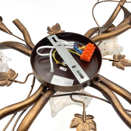 Plafonski luster ROZETA 5xE14/40W/230V bronza