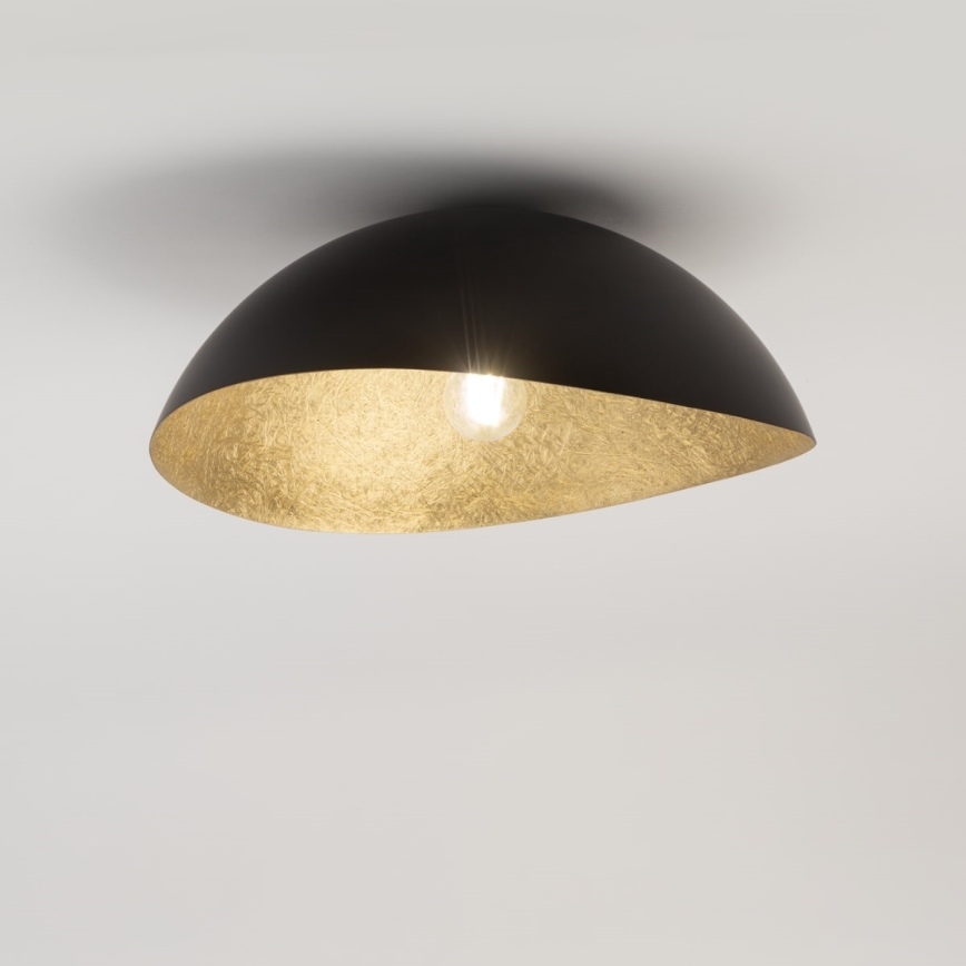 Plafonski luster SOLARIS 1xE27/60W/230V, prečnika 48 cm, crna/zlatna