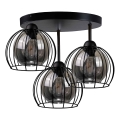 Plafonski luster SOLO BLACK 3xE27/60W/230V crna/dimljeno prečnik 30 cm