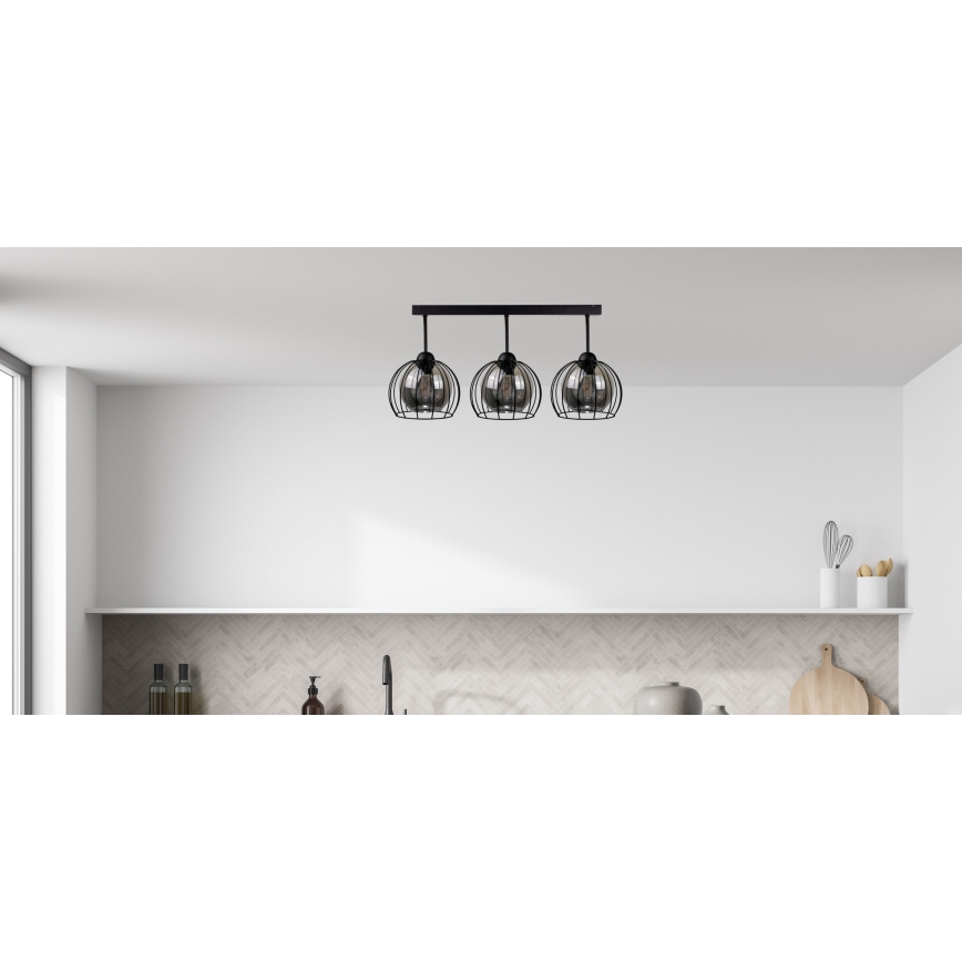 Plafonski luster SOLO BLACK 3xE27/60W/230V