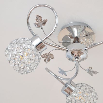 Plafonski luster SOPHIA 3xE27/15W/230V sjajni hrom/providno staklo