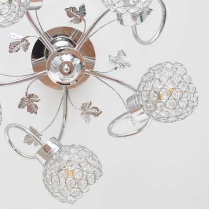 Plafonski luster SOPHIA 5xE27/15W/230V sjajni hrom/prozirno staklo