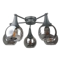 Plafonski luster STAR 5xE27/60W/230V crna/zadimljeno-crna
