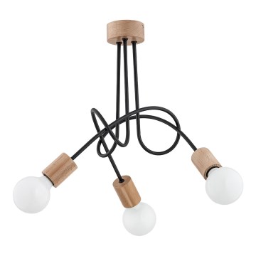 Plafonski luster TANGO 3xE27/15W/230V braon/crna