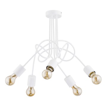 Plafonski luster TANGO 5xE27/15W/230V, beli