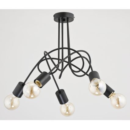 Plafonski luster TANGO 5xE27/60W/230V crni