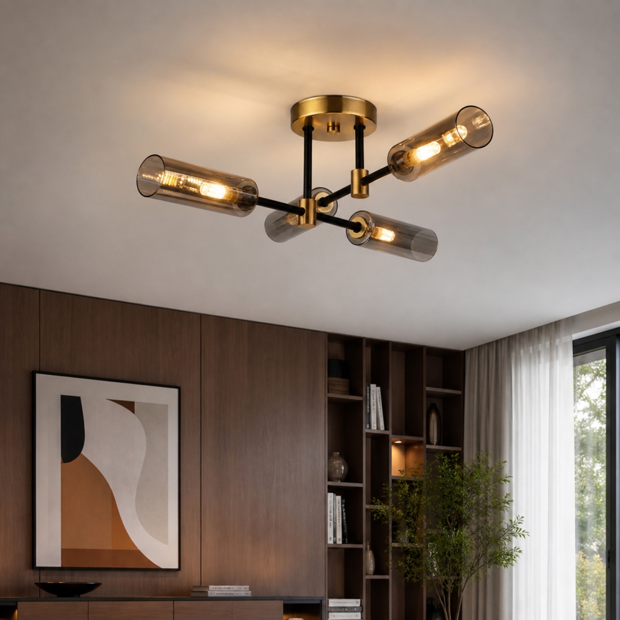 Plafonski luster TESSA 4xG9/5W/230V mesing/dimljeno crna