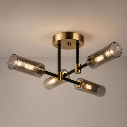 Plafonski luster TESSA 4xG9/5W/230V mesing/dimljeno crna