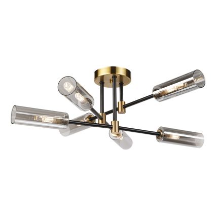 Plafonski luster TESSA 6xG9/5W/230V mesing/dimljeno-crna