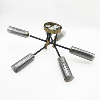 Plafonski luster TESSA 6xG9/5W/230V mesing/dimljeno-crna