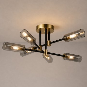 Plafonski luster TESSA 6xG9/8W/230V mesing/zadimljeno crna