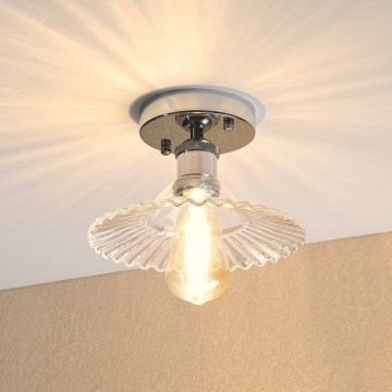 Plafonski luster TRISH 1xE27/15W/230V sjajni hrom/prozirno staklo