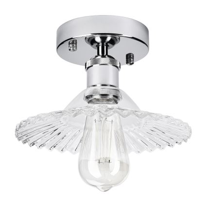 Plafonski luster TRISH 1xE27/15W/230V sjajni hrom/prozirno staklo
