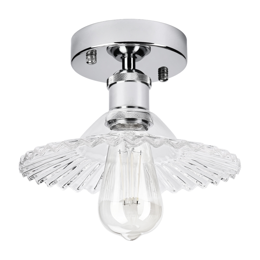 Plafonski luster TRISH 1xE27/15W/230V sjajni hrom/prozirno staklo