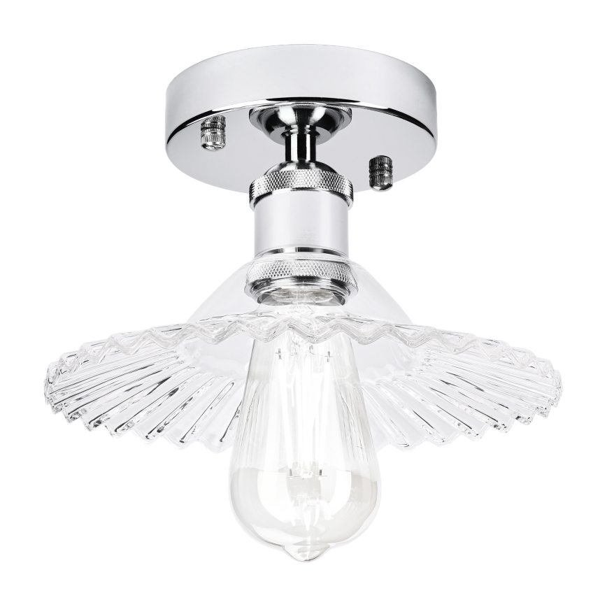 Plafonski luster TRISH 1xE27/15W/230V sjajni hrom/prozirno staklo