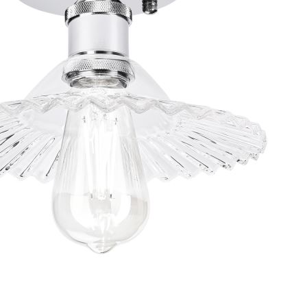 Plafonski luster TRISH 1xE27/15W/230V sjajni hrom/prozirno staklo