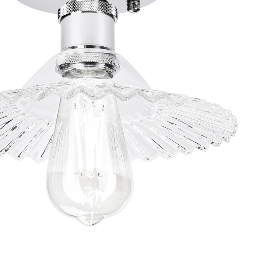Plafonski luster TRISH 1xE27/15W/230V sjajni hrom/prozirno staklo