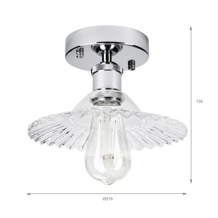 Plafonski luster TRISH 1xE27/15W/230V sjajni hrom/prozirno staklo