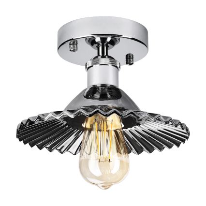 Plafonski luster TRISH 1xE27/15W/230V sjajni hrom/zadimljena crna