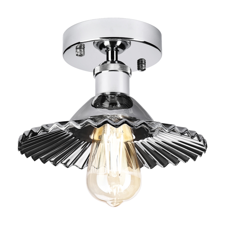 Plafonski luster TRISH 1xE27/15W/230V sjajni hrom/zadimljena crna