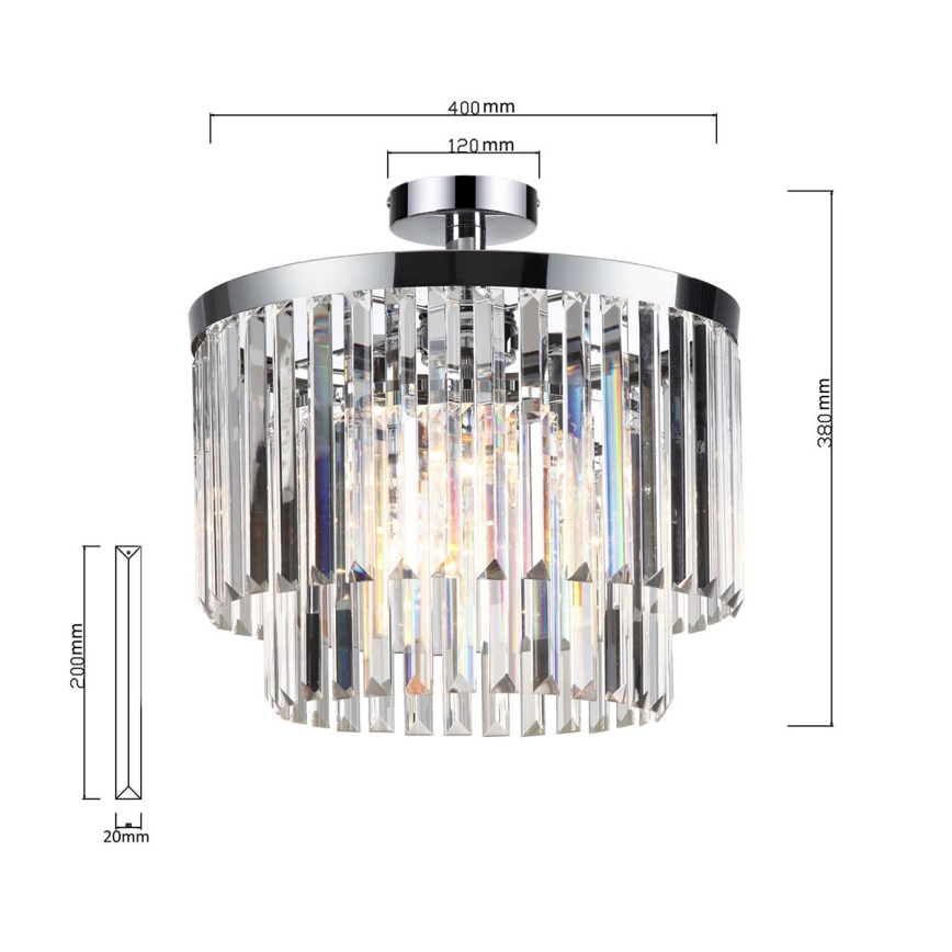 Plafonski luster VETRO 4xE14/40W/230V sjajni hrom