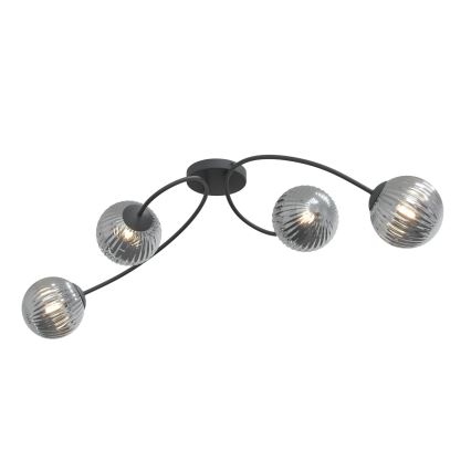Plafonski luster VIBRA 4xE14/10W/230V crna/siva