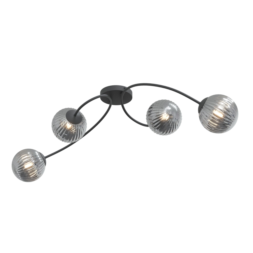 Plafonski luster VIBRA 4xE14/10W/230V crna/siva