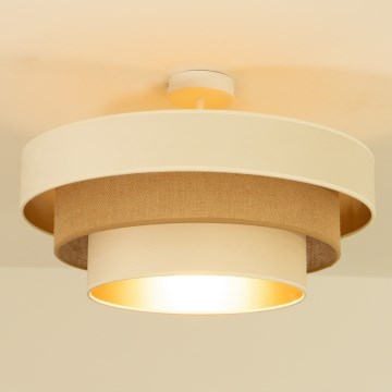 Plafonski luster WENTA 1xE27/60W/230V, prečnik 50 cm, bež/juta
