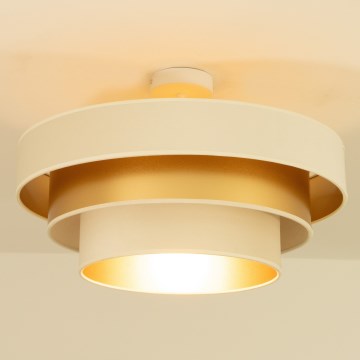 Plafonski luster WENTA 1xE27/60W/230V, prečnik 50 cm, bež/zlatna