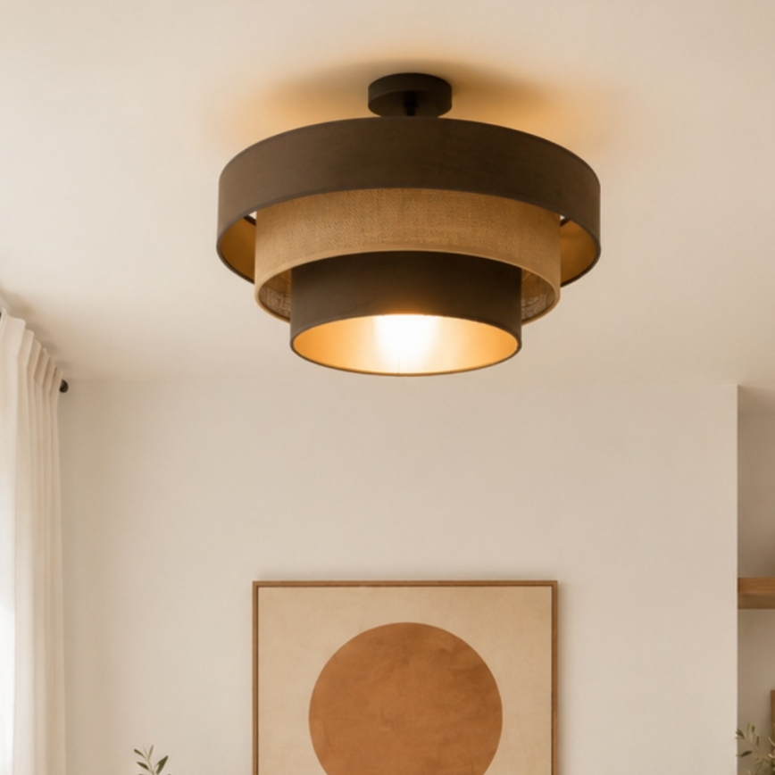 Plafonski luster WENTA 1xE27/60W/230V prečnik 50 cm braon/juta