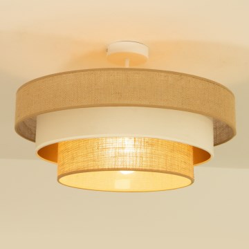 Plafonski luster WENTA 1xE27/60W/230V, prečnik 50 cm, juta/bež