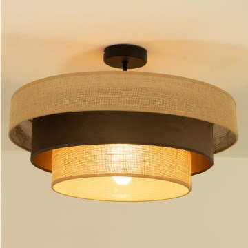 Plafonski luster WENTA 1xE27/60W/230V prečnik 50 cm juta/braon