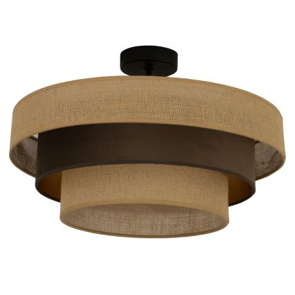 Plafonski luster WENTA 1xE27/60W/230V prečnik 50 cm juta/braon