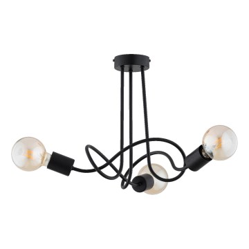 Plafonski luster WINGO 3xE27/15W/230V crni