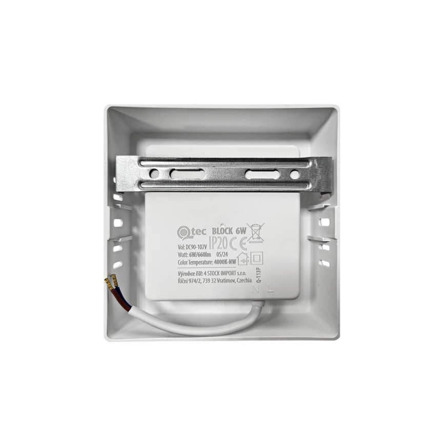 Plafonsko LED svetlo BLOCK LED/6W/230V 4000K 12x12 cm belo